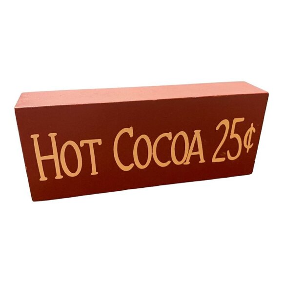 Farmhouse Hot Cocoa Mini Sign 5 Inch Freestanding Red Tiered Tray Decor - Picture 6 of 8